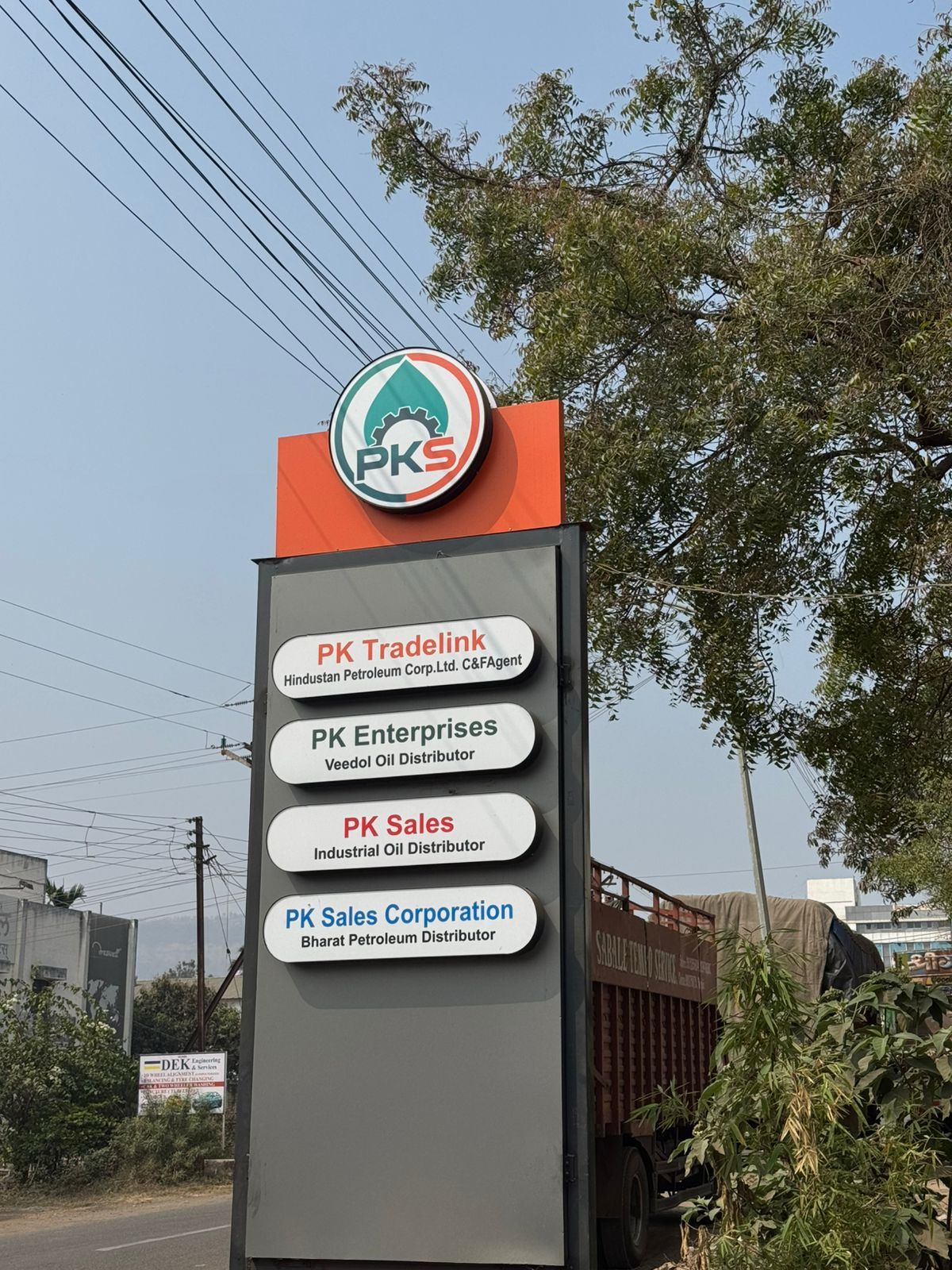 PK Enterprises roadside signage